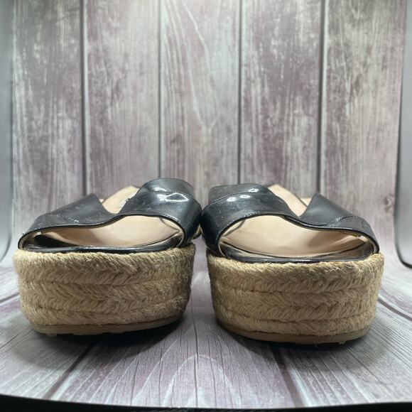 Jimmy Choo Patent Leather Phyllis Espadrille Platform Wedge Sandals Size 40 - Picture 3 of 11